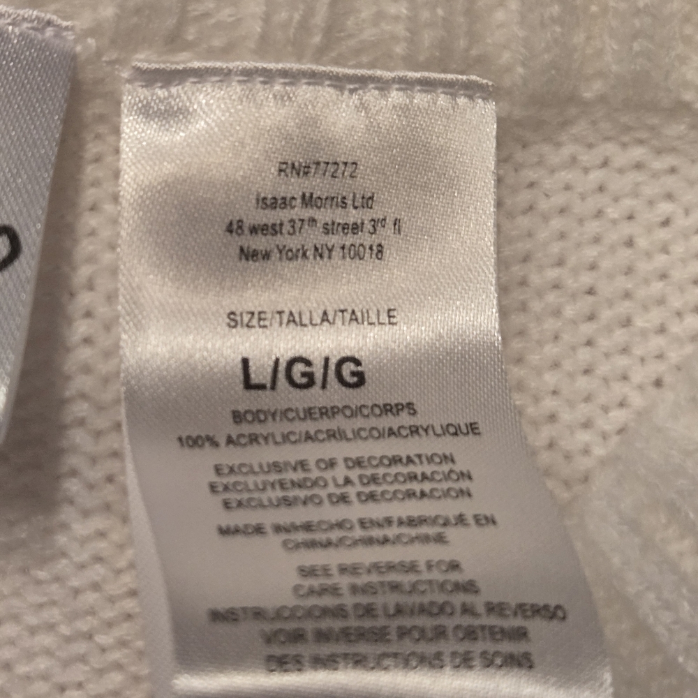 Barbie hpt pink and cream sweater in a misses size large brand new with tags - Picture 7 of 7